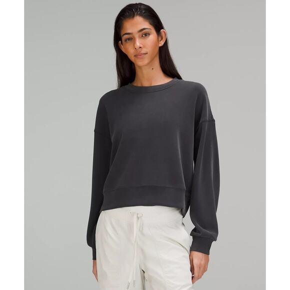 Lululemon Softstreme Crew Pullover Sweatshirt Gray Size 2 750E - Picture 1 of 12